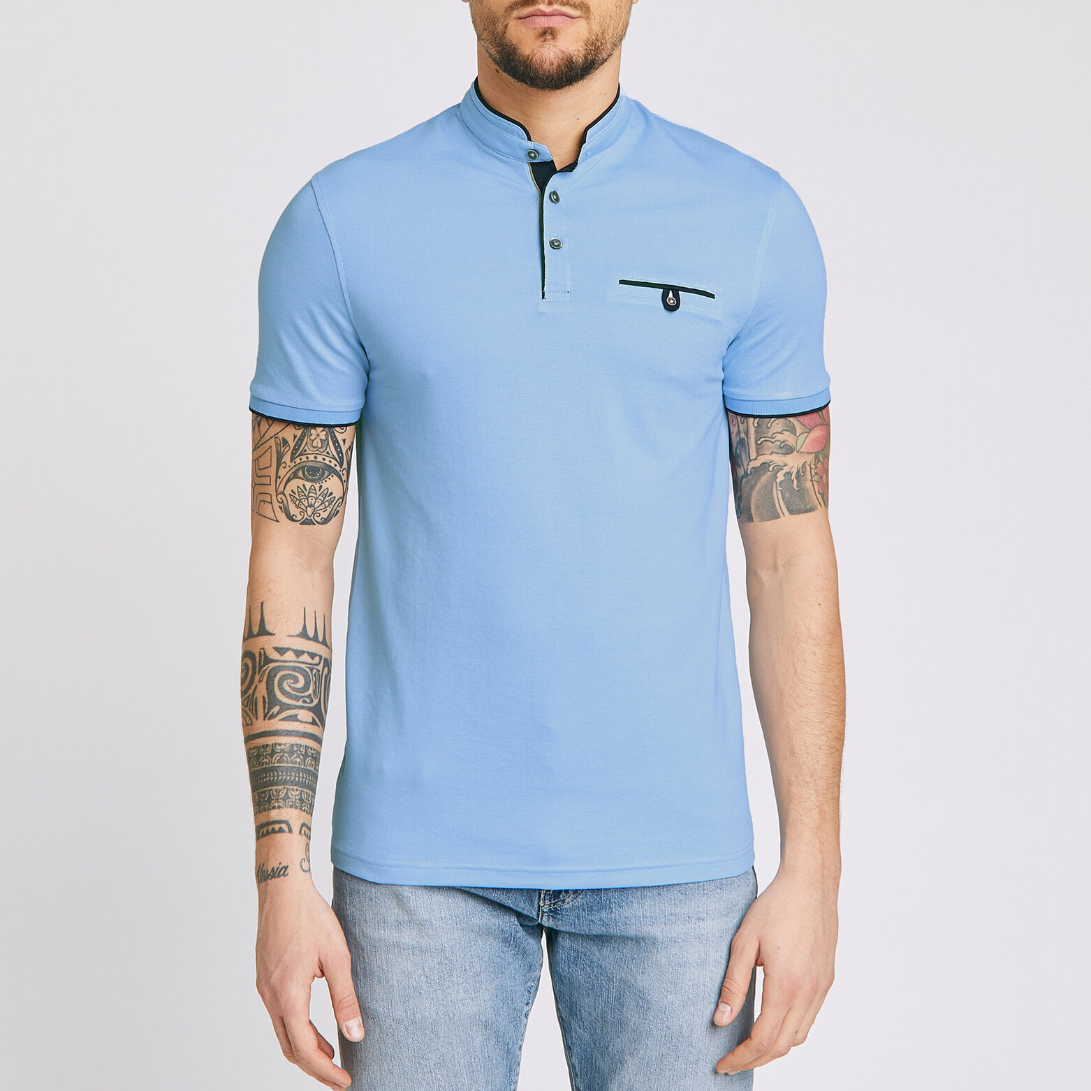 Polo manche courte col officier