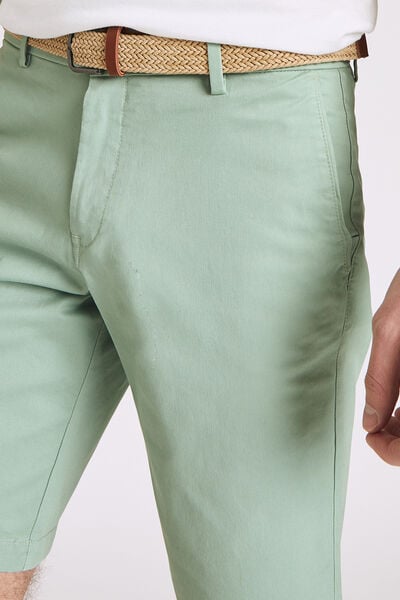 Bermuda chino uni avec ceinture