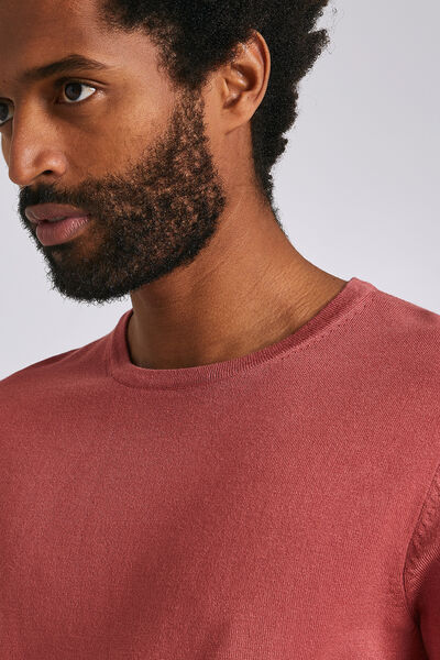 Pull fin col rond uni