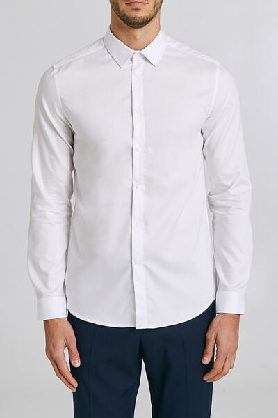 Chemise slim repassage facile Stay black/white en 
