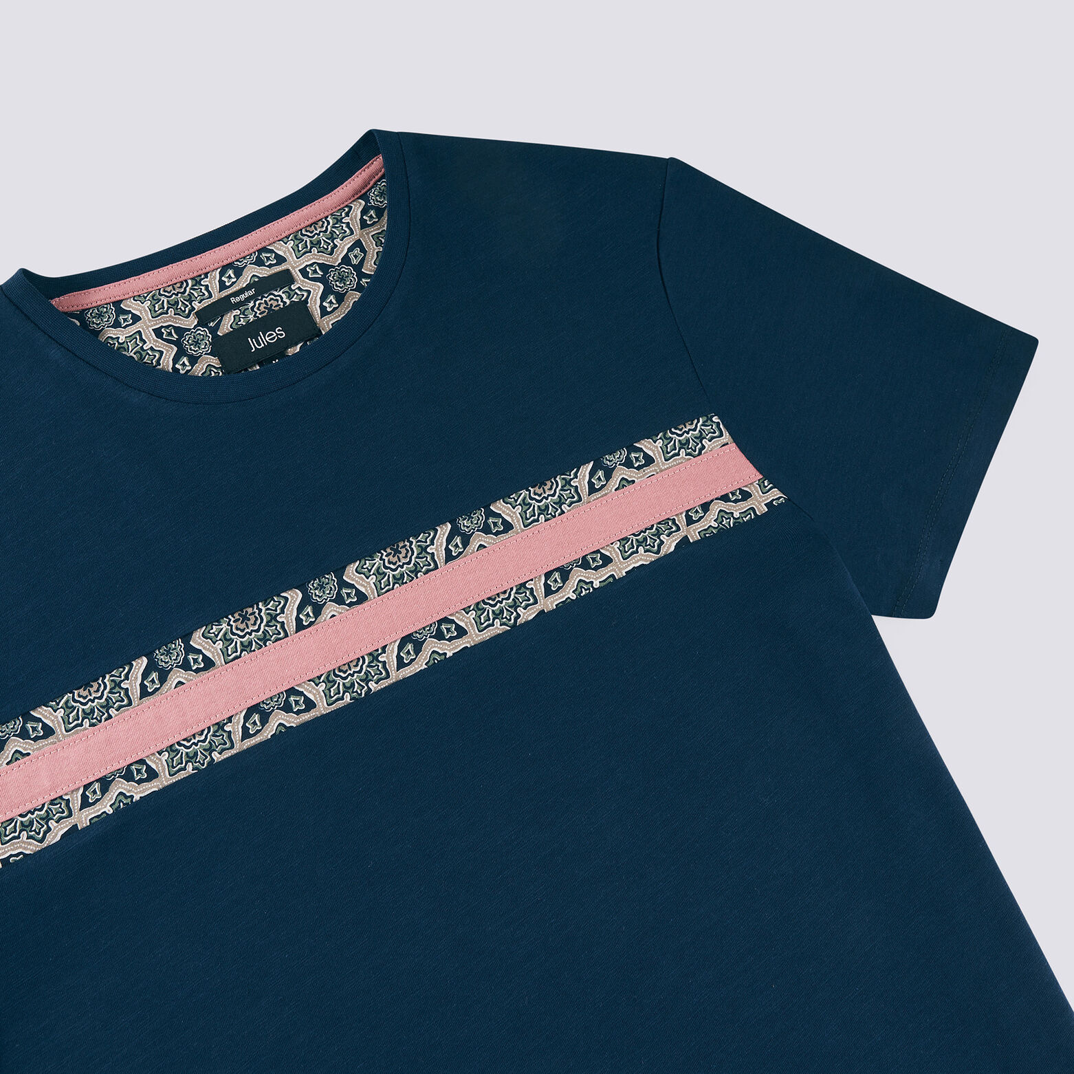 Tee shirt empiècement imprimé  mosaïque orientale.