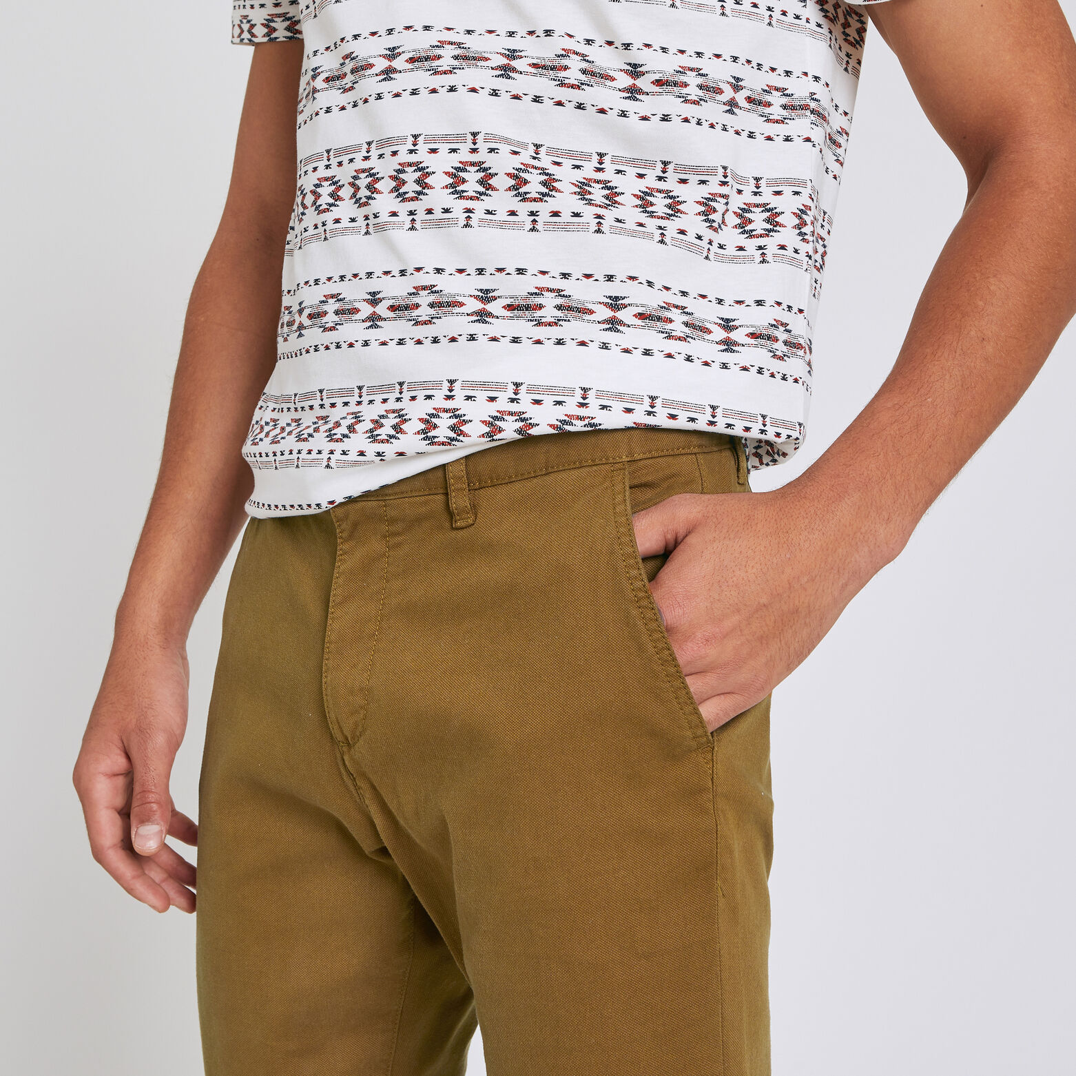 Pantalon chino droit canvas