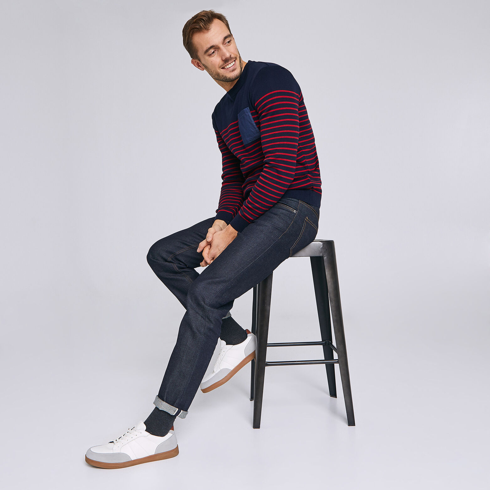 Pull marin maille fine