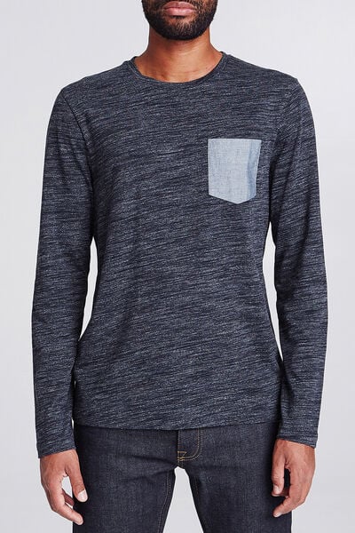 Tee shirt col rond maille flammée
