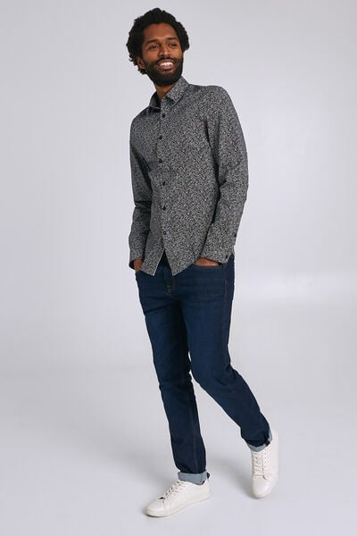Chemise extra slim imprimé floral coton