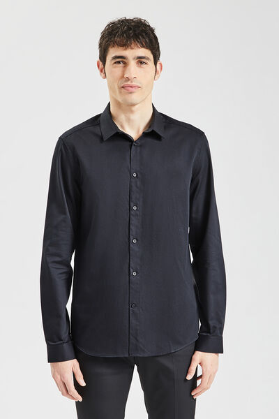 Chemise slim unie coton