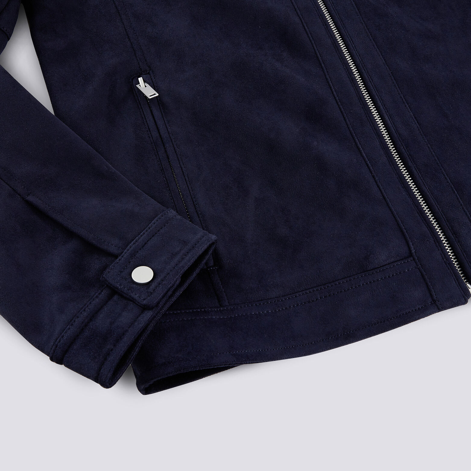 Blouson zippé suédine
