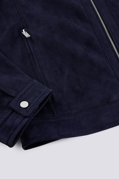 Blouson zippé suédine