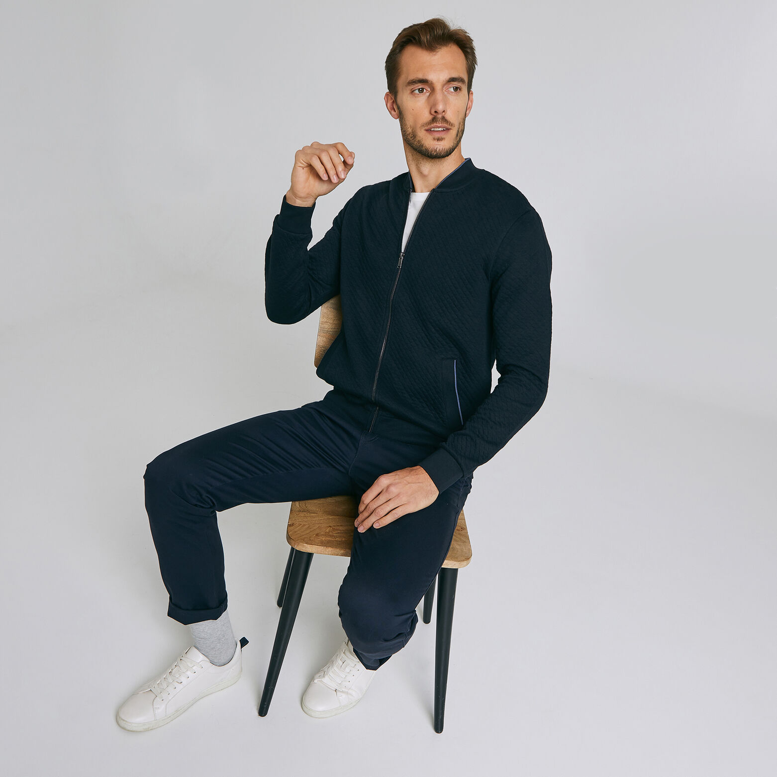 Sweat zippé léger col teddy