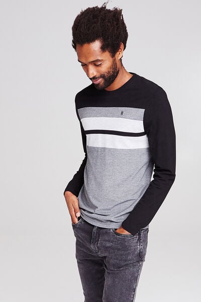 Tee-shirt colorblock avec jeux de découpes