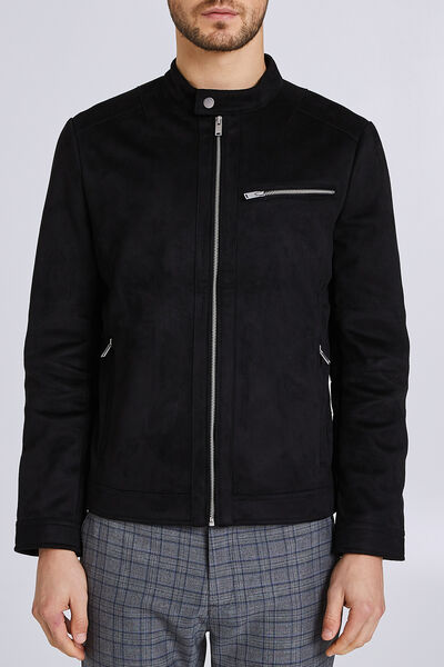 Blouson zippé suédine
