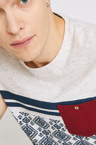 T-shirt colorblock imprimé aztèque