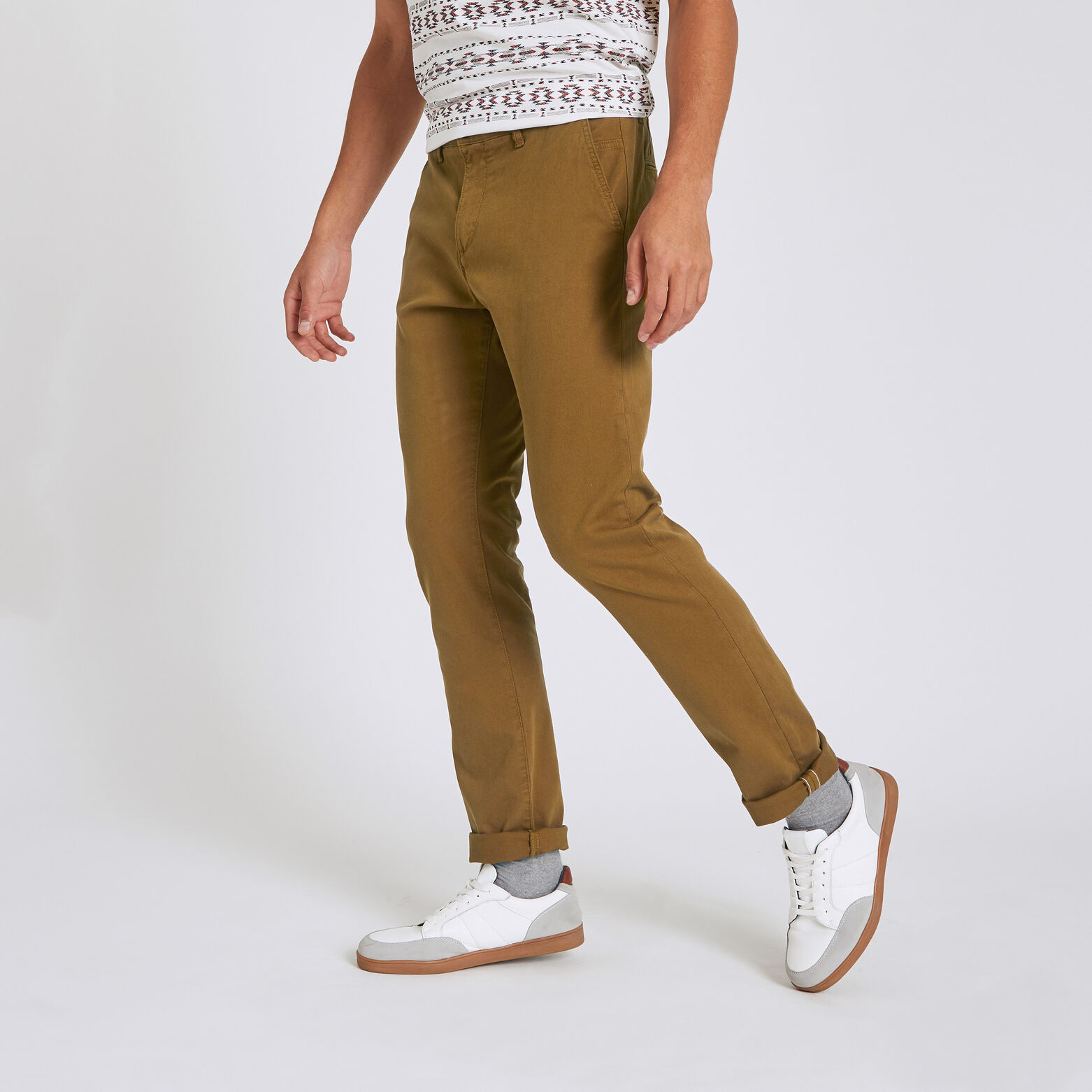 Pantalon chino droit canvas
