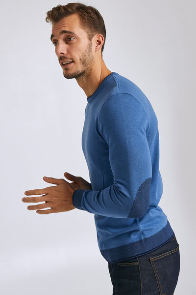 Pull col rond jeu de points