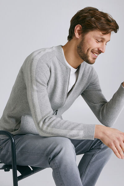Gilet zippé bande manche