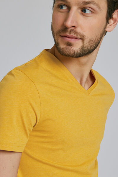 Tee-shirt uni col V slim