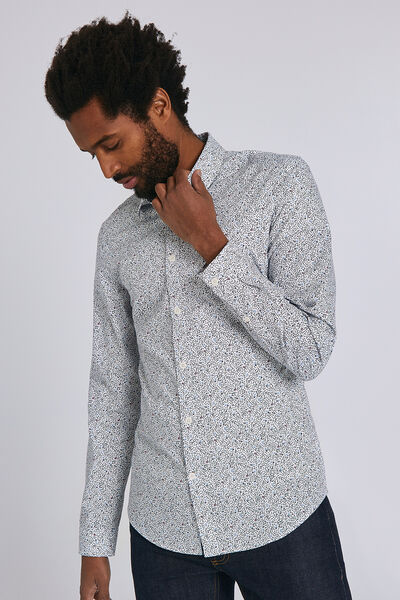 Chemise extra slim imprimé floral coton
