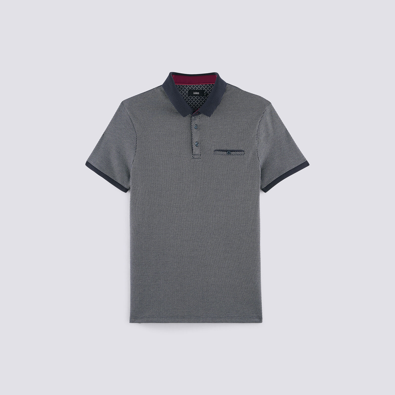 Polo manche courte maille piquée contrastée