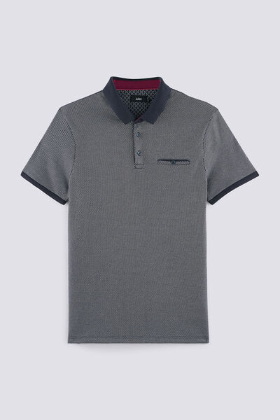Polo manche courte maille piquée contrastée