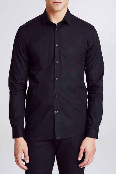 Chemise slim en popeline stretch