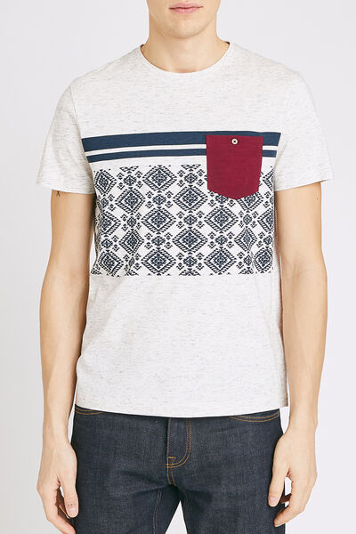 T-shirt colorblock imprimé aztèque