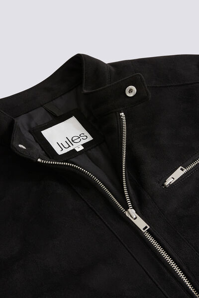 Blouson zippé suédine