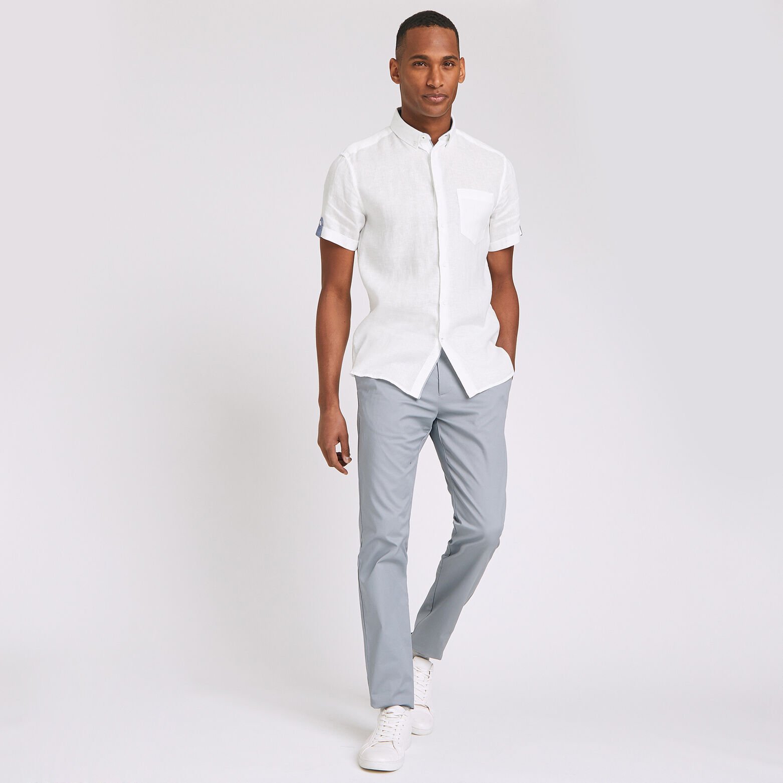 Chemise manches courtes regular lin