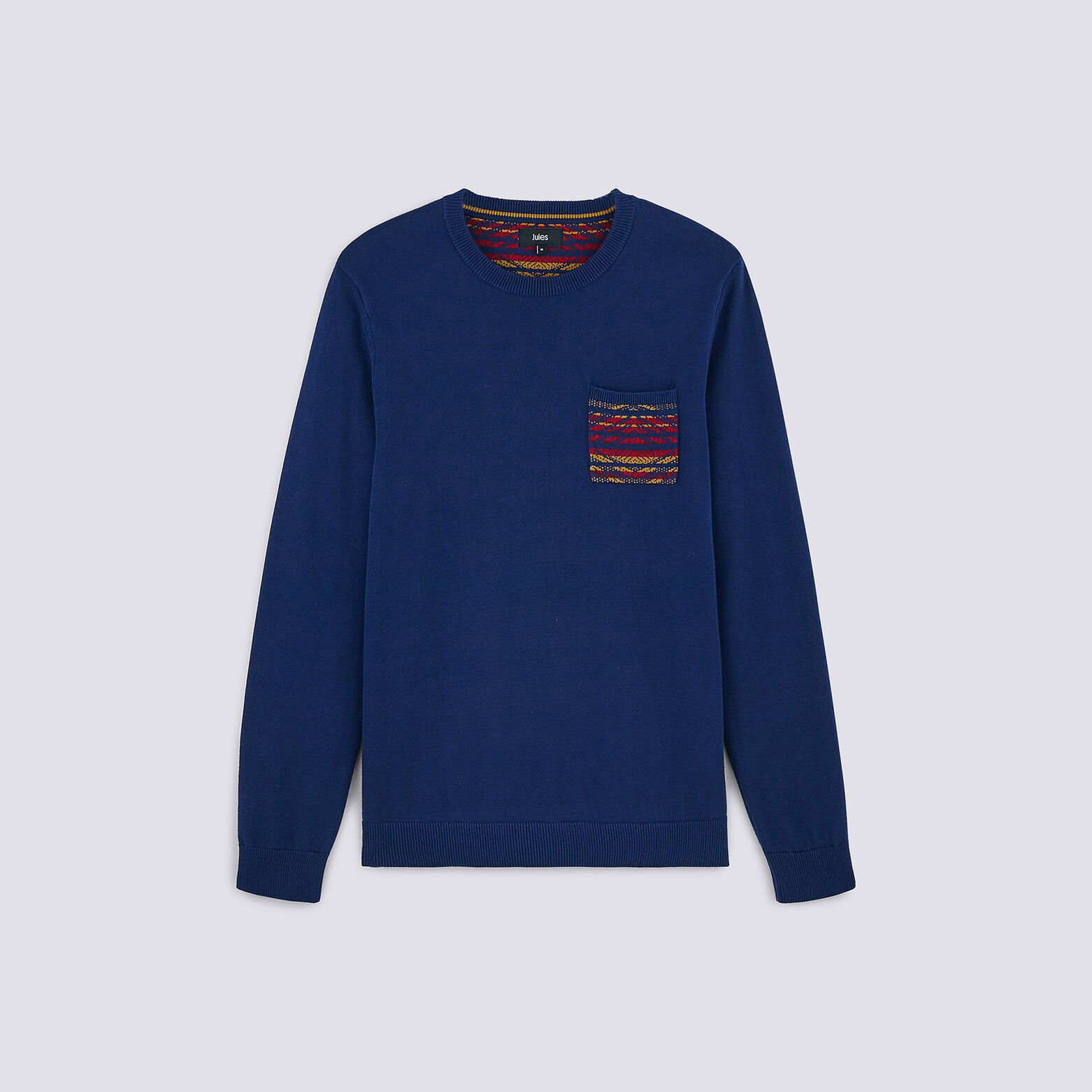 Pull jersey poche Jacquard