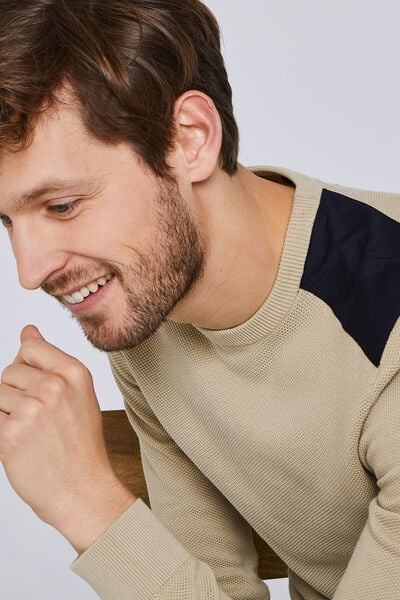 Pull col rond maille piquée