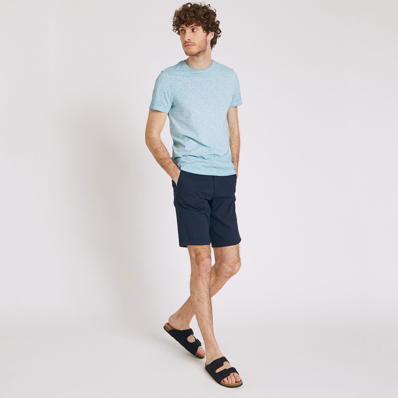 Tee shirt col rond imprimé oriental