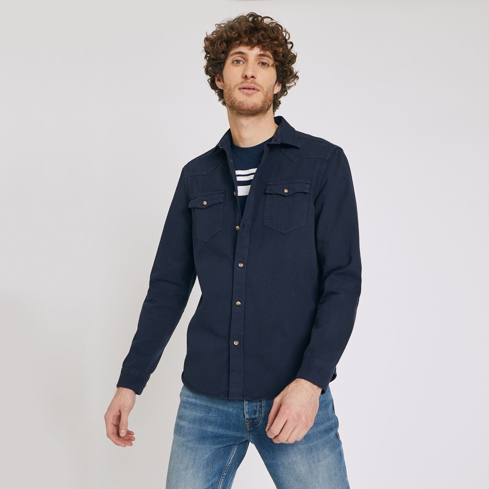 Chemise droite unie