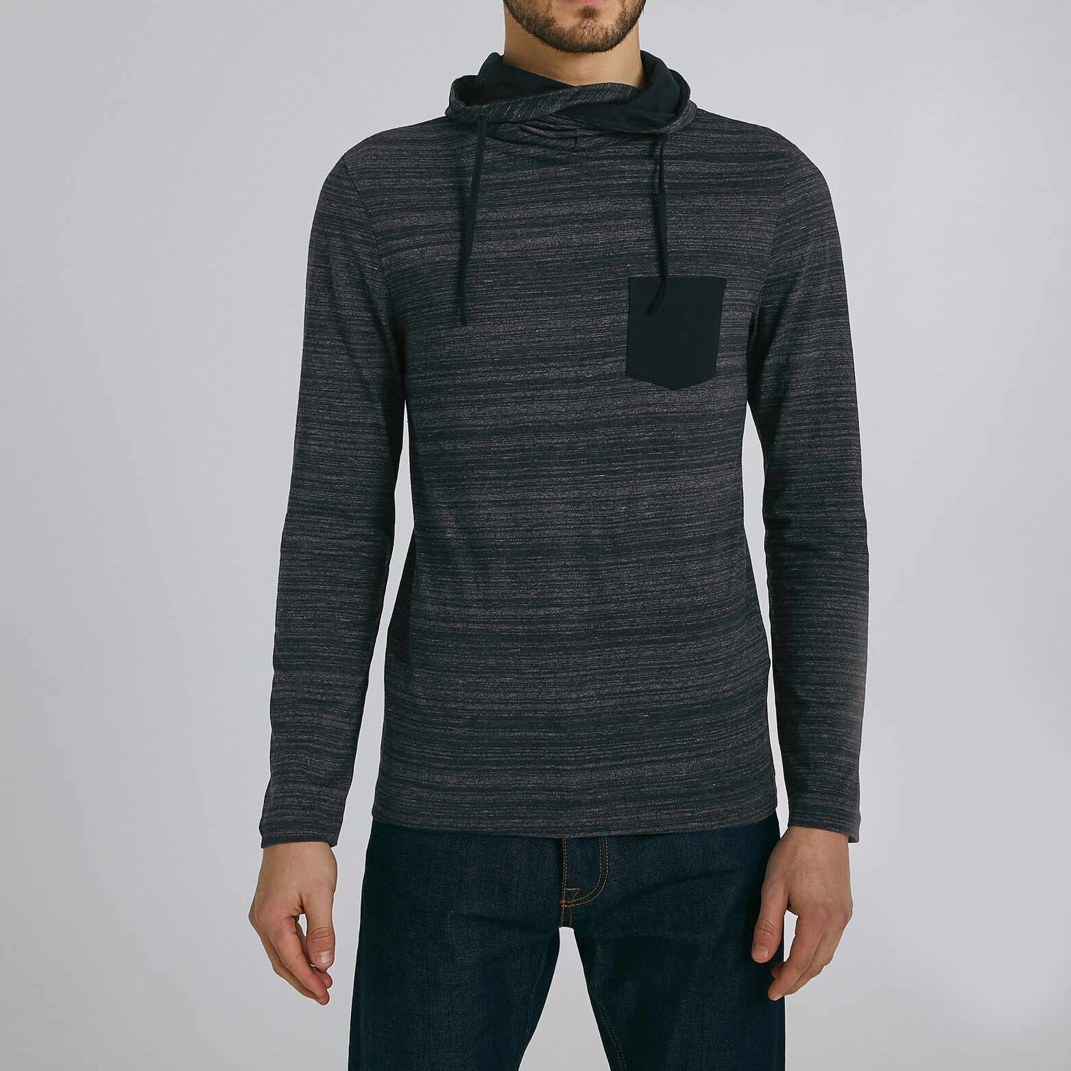 Tee shirt col snood chiné