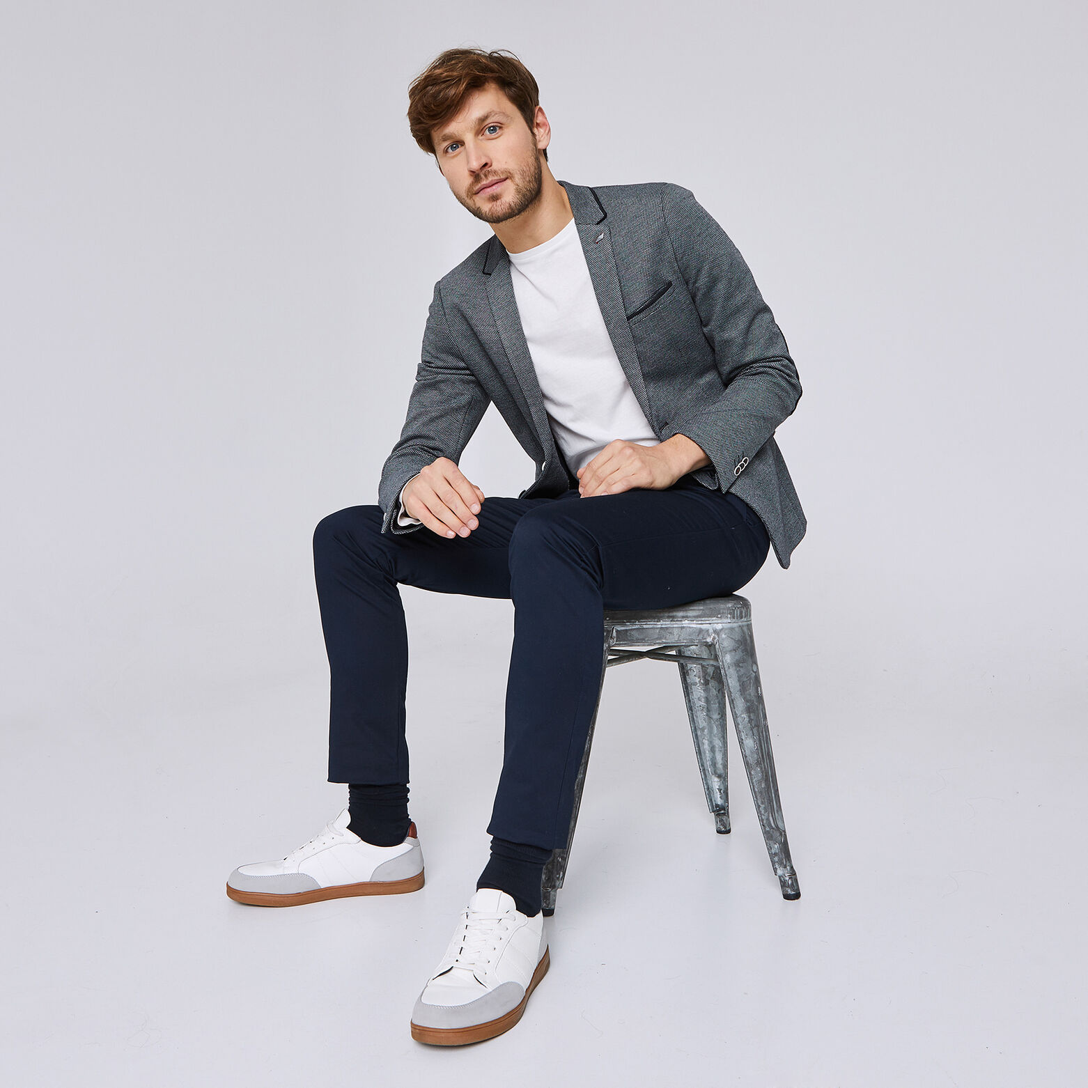 Veste coupe slim en maille avec coudières