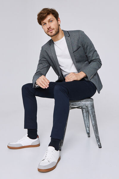 Veste coupe slim en maille avec coudières