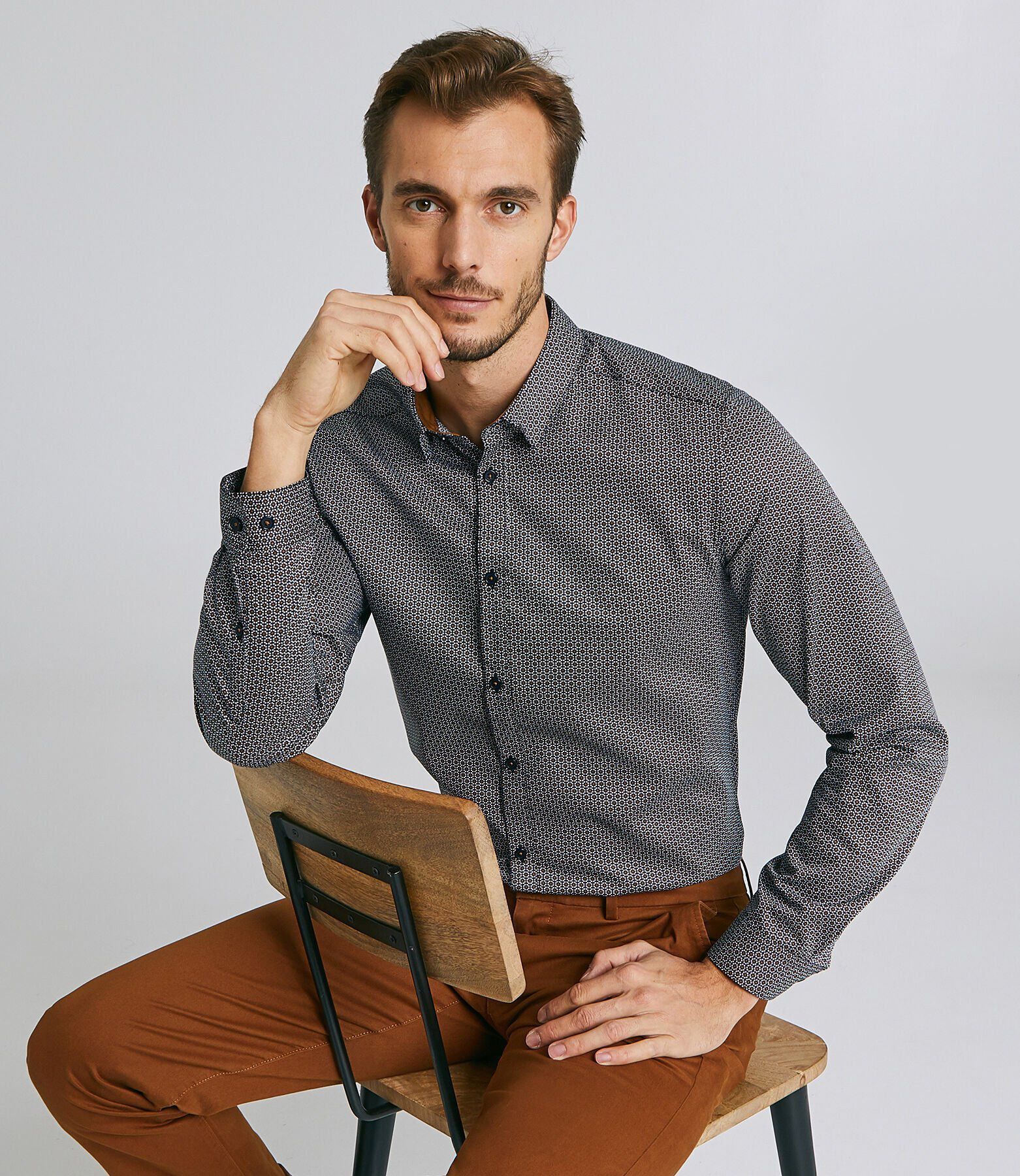 Chemise imprimée coupe ajustée