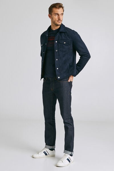 Blouson en suédine uni