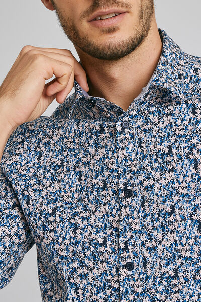 Chemise slim imprimée artifice de fleurs