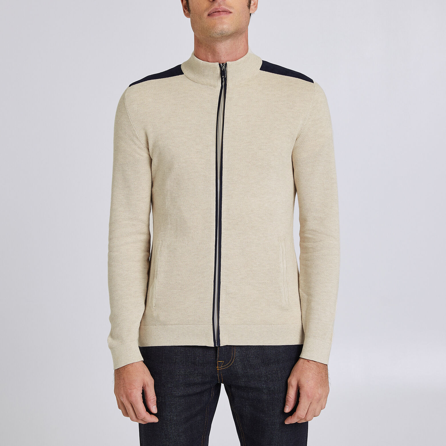 Gilet zippé col montant