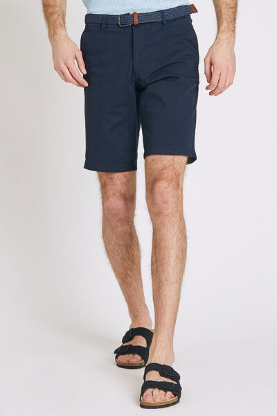 Bermuda chino uni avec ceinture