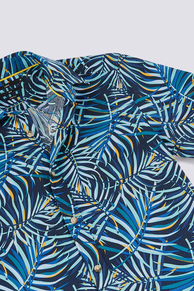 Chemise manches courtes slim imprimée