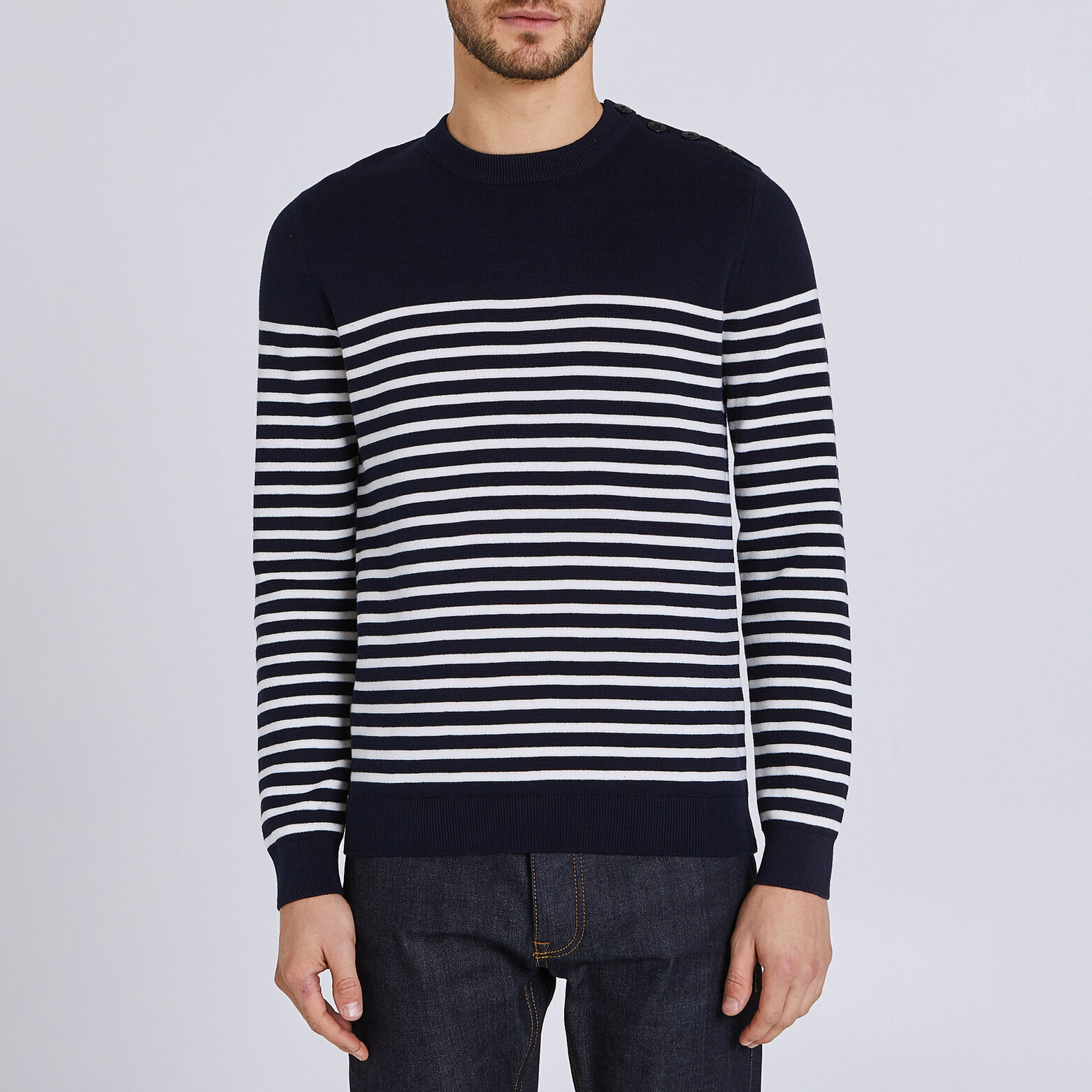 Pull homme rayé marinière