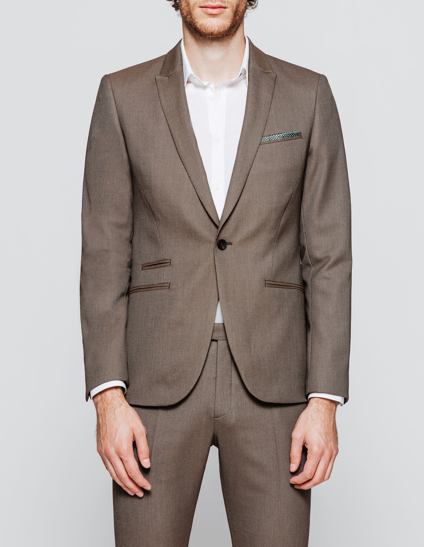 Veste de costume slim motifs jacquard