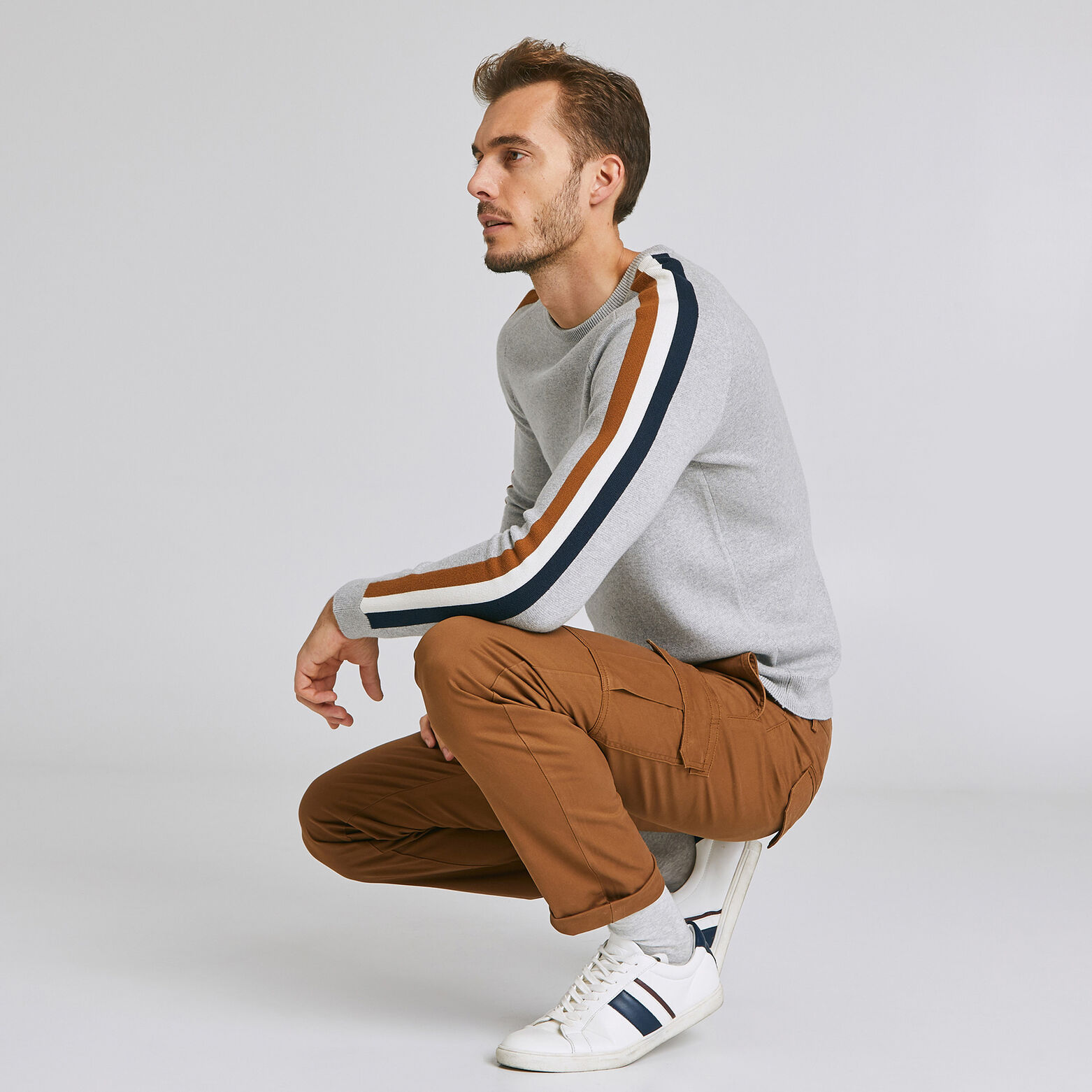 Pull milano avec bandes