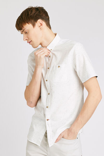 Chemise manches courtes fantaisie slim