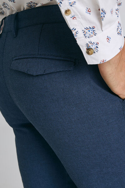 Pantalon chino slim faux uni