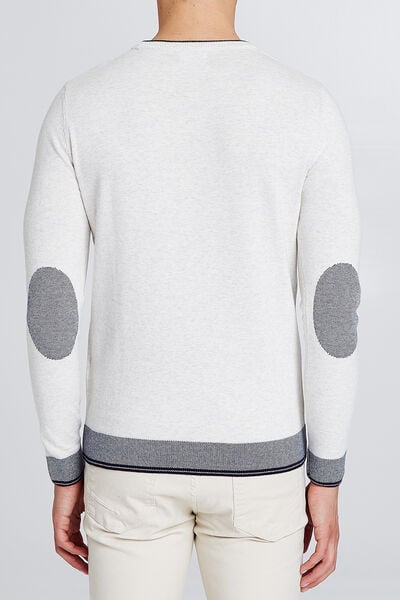 Pull col rond jeu de points
