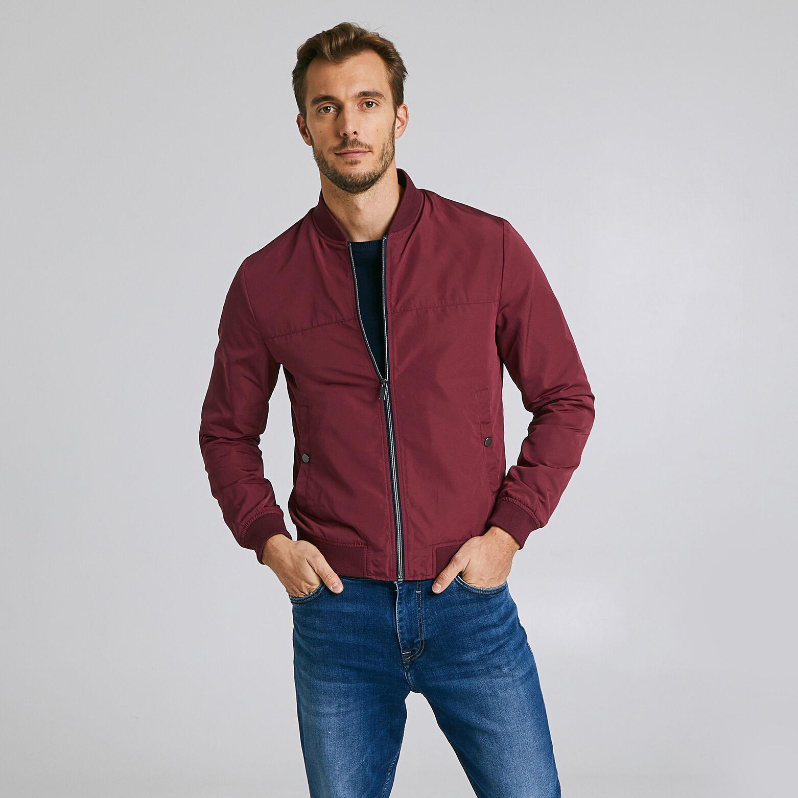 Blouson bomber col teddy déperlant