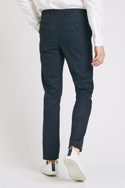 pantalon de costume slim motif carreau fenêtre