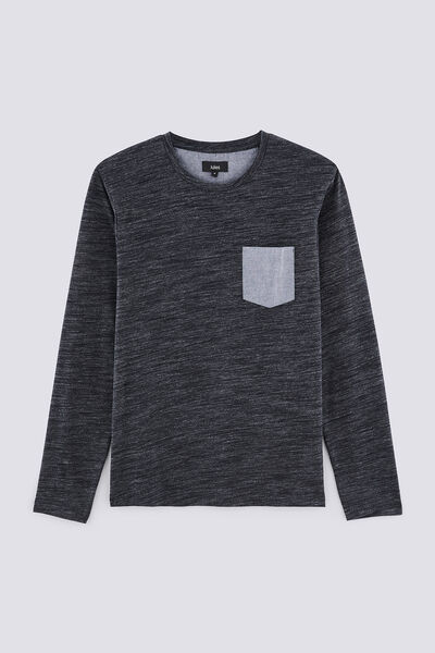 Tee shirt col rond maille flammée