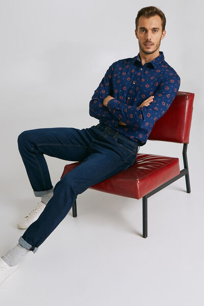 Chemise slim imprimés aztèques coton